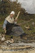 Anna Nordgren Farmer Woman At The Beach oil painting
